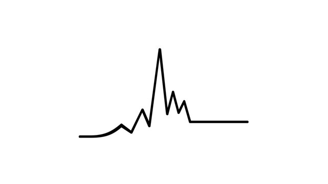 Minimalist Vector Illustration of a Latency Graph with a Jagged Peak Representing Network Delay or Performance Spike, Clean Line Art Icon for DevOps, Cloud Computing, and Tech Monitoring.