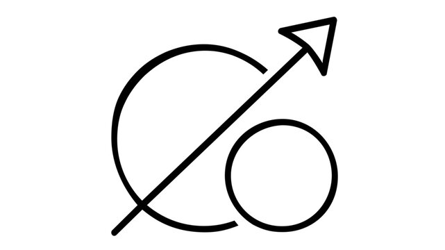 Minimalist vector icon illustration of mentorship and guidance featuring two circular figures with an upward arrow symbolizing growth, leadership, coaching, and professional development success.