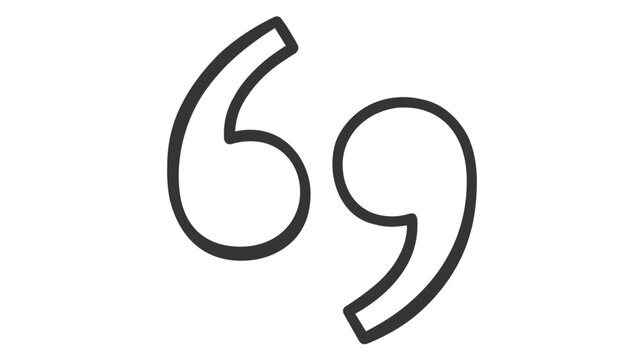 Essential punctuation symbols for verbal citations and user praise. Stark geometric outlines ideal for client reviews, remarks, conversational snippets, and professional dialogue aesthetics.