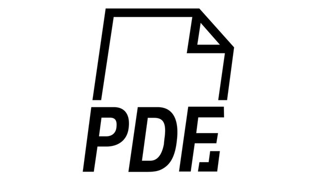PDF File Document Vector Icon Illustration, Minimalist Flat Design Scalable Graphic for Office Paperwork, Digital File Format, and Document Management Systems, Clean Line Art Style.