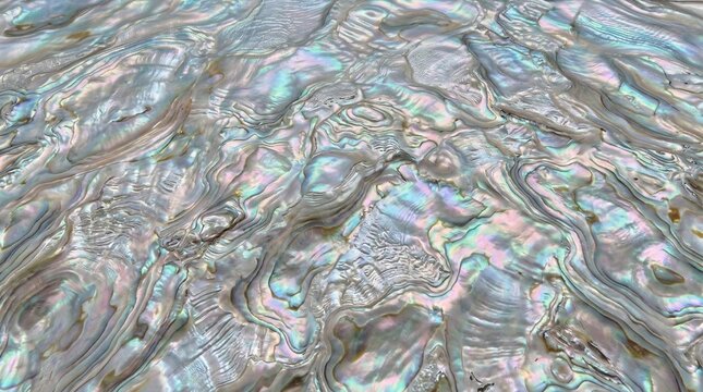 Iridescent Mother of Pearl Abalone Shell Texture Background.