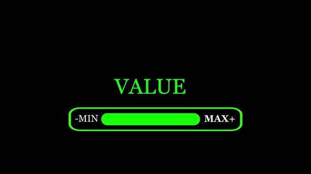 Business virtual progress bar, representing value growth, quality control, business development, and increasing benefits of products and services.