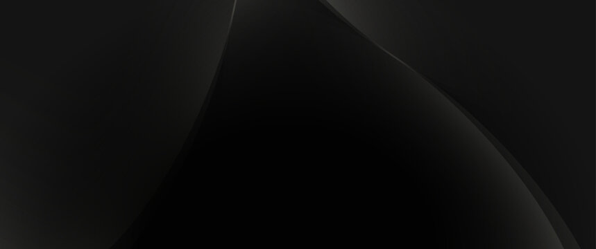Near Black Abstract Background with Large Triangular Shapes and Subtle Arc, Ultra Dark Geometric Design