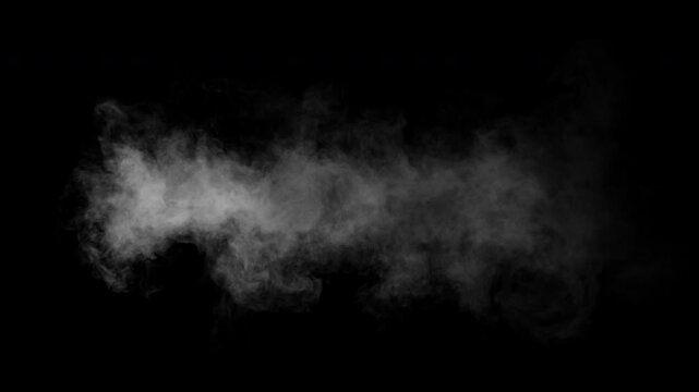 Slowly dissipating white smoke cloud centered on transparent background with alpha channel 4K
