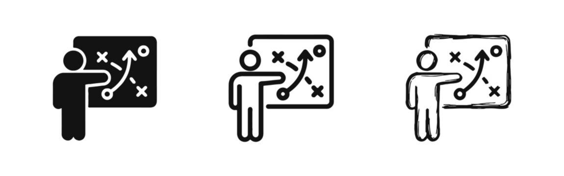 Business Strategy Planning and Leadership Icons