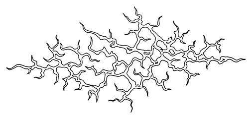 Obraz premium Abstract jagged lightning bolt or root structure line art design