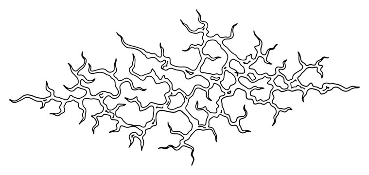 Abstract jagged lightning bolt or root structure line art design
