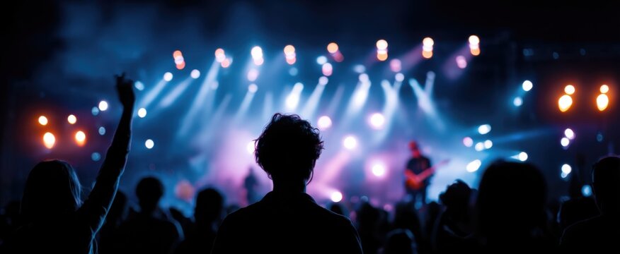 Festival goers are a dazzling ocean of joy dancing before the live band