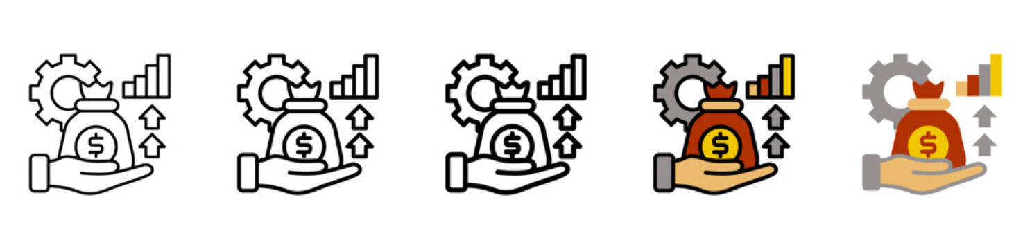 Revenue Icon Collection With Different Styles And Colors