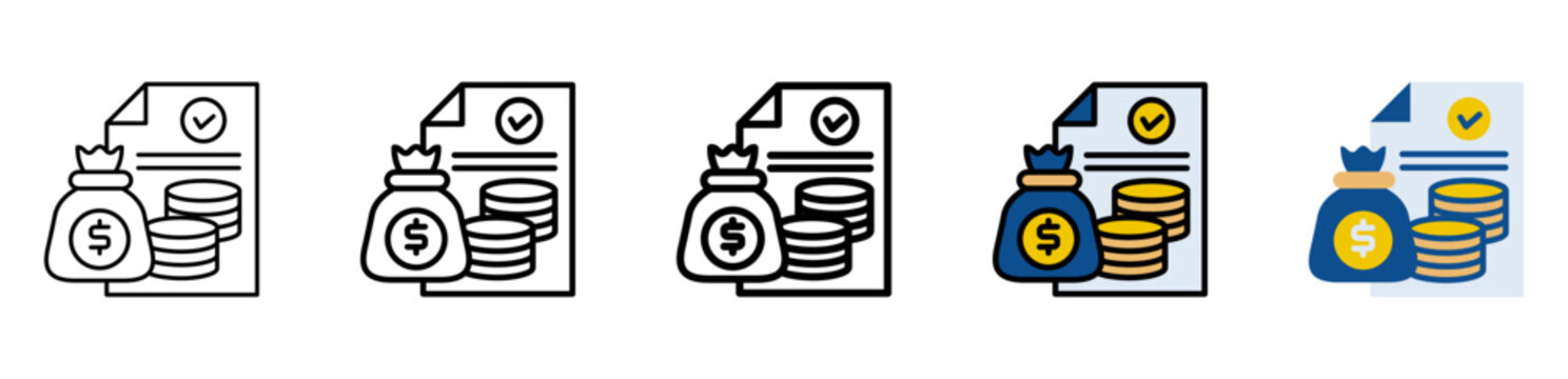 Budget Icon Collection With Different Styles And Colors