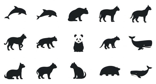 Silhouettes of various wild animals.