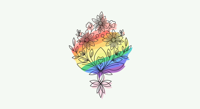 Colorful rainbow flower blossom bloom.