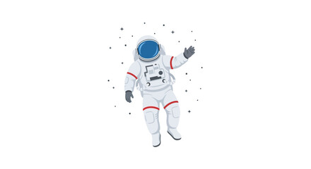 Astronaut Floating in Space Waving Hand, Space Exploration © mah