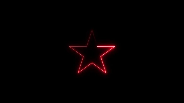 neon line Technology star waves signal icon red color ,animation. star waves background. red color star one,