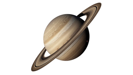 Fototapeta premium Detailed planet saturn with its rings for space exploration astronomy and science education concepts isolated on transparent background cut out