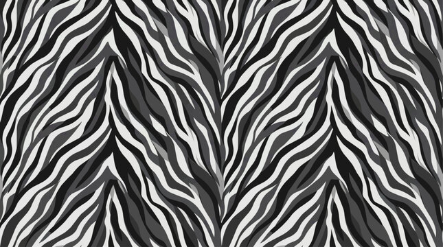Luxury Monochrome Zebra Stripe Seamless Pattern