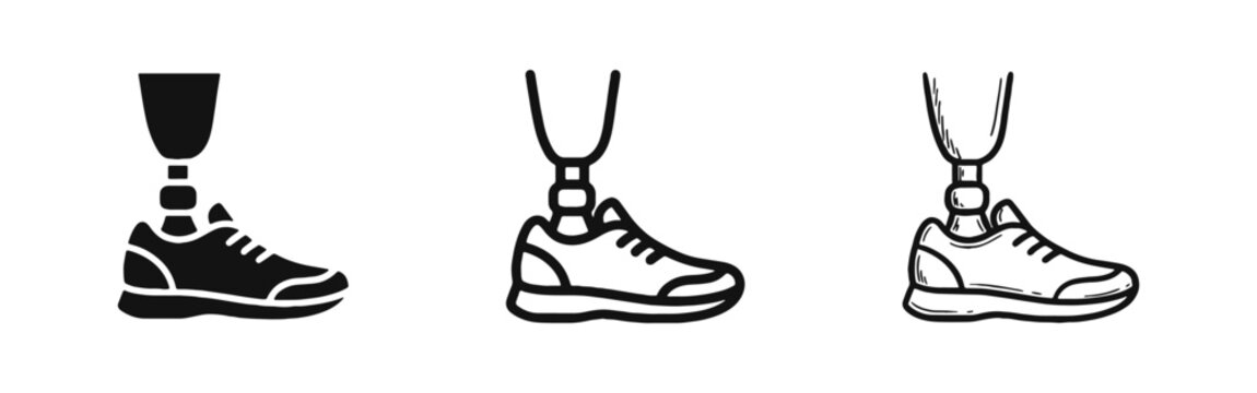 Prosthetic Leg and Artificial Limb Mobility Icons