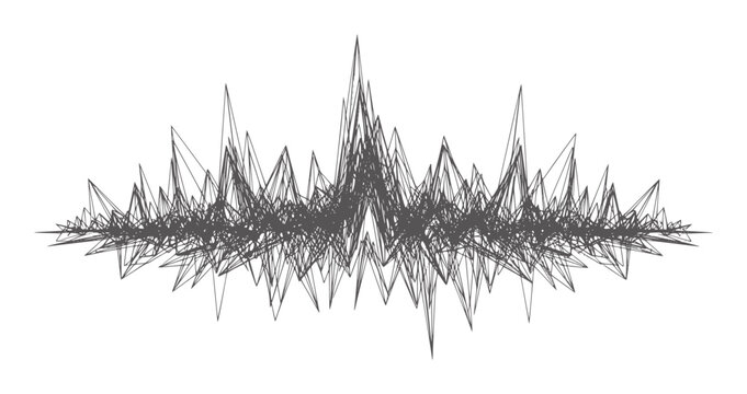 Dark gray jagged line graph with central peak white