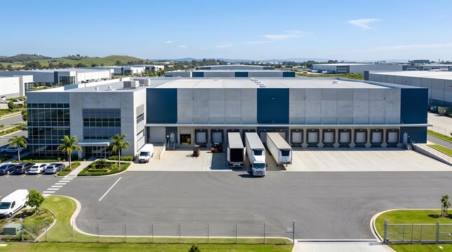 Modern Industrial Warehouse Distribution Center Logistics Hub