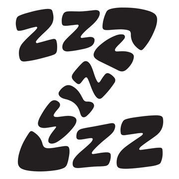Black zzz sleeping letters icon representing sleep and nap time