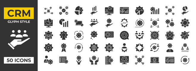 Obraz premium CRM Management Gear Technology Icon Set