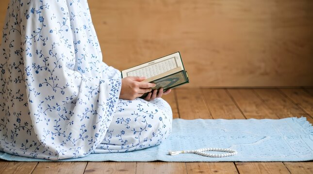 Calm atmosphere for praying and reading the Holy Qur'an at home