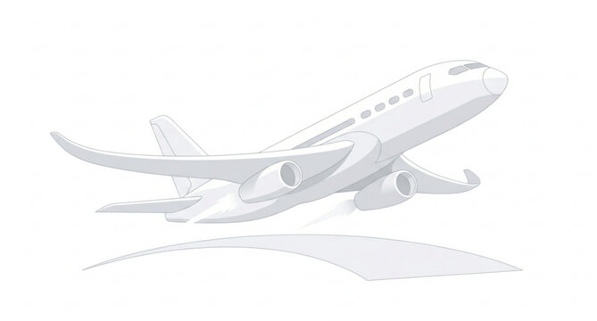 Minimal abstract airliner takeoff vector with aerodynamic passenger aircraft design