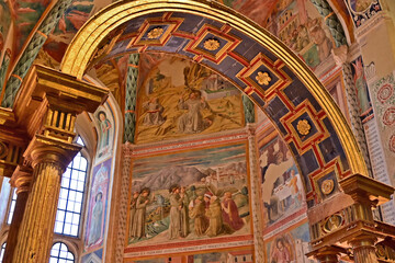 Fototapeta premium Montefalco, interno e decorazioni della Chiesa di San Francesco, Umbria, Italia