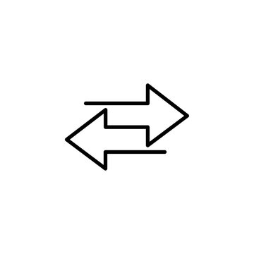 Exchange arrow icon, line vector isolated on white background. trendy design