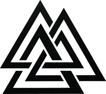 valknut symbol interlocking triangles black silhouette on white