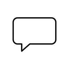 Fototapeta premium Direct Message Outline Icon – Minimal Black and White Communication Vector