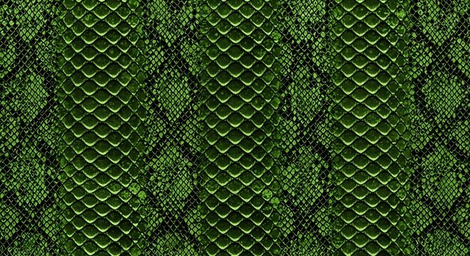 seamless snake skin pattern with green color