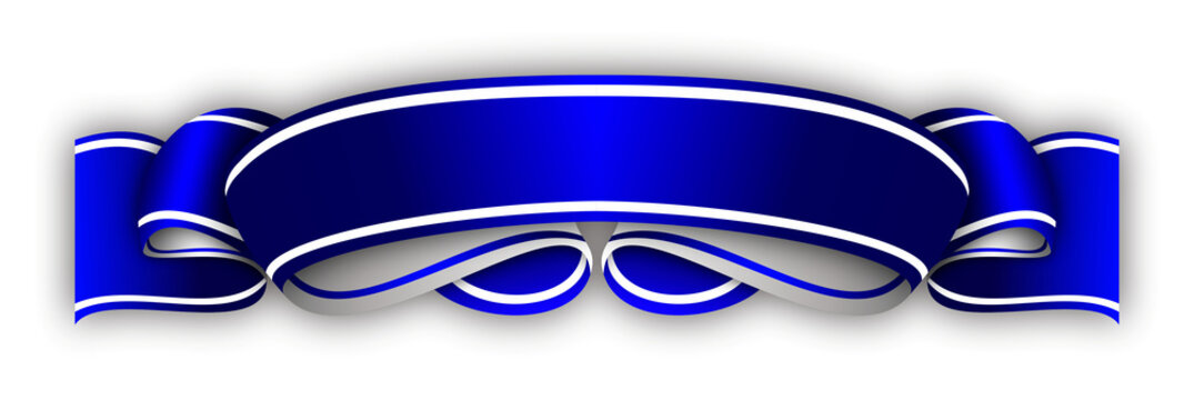 Majestic Sapphire Blue Ceremonial Sash with Silver Lining and Realistic Floating Shadow.