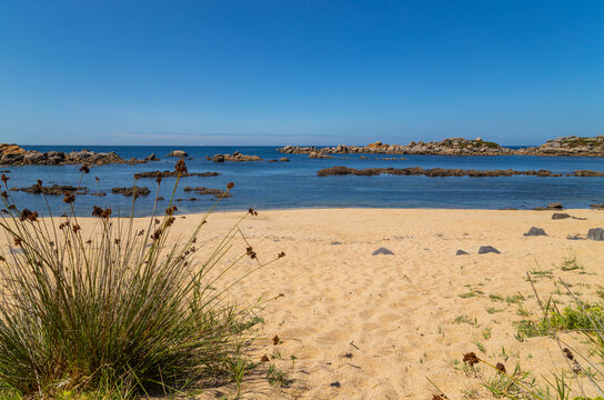 People in Galicia beach