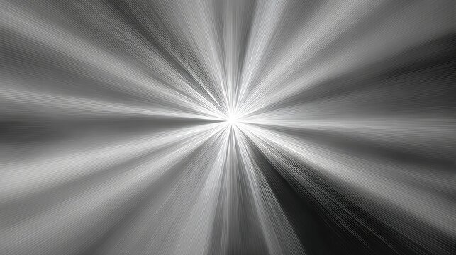 Bright, radial light burst in black and white, emanating from a central point