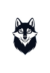 Fototapeta premium Stylized wolf head illustration against dark backdrop