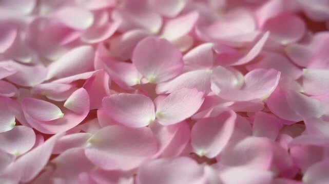 Slow Motion of Scattered Cherry Blossom Petals - Ethereal Pink Flower Carpet