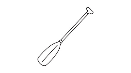 Outdoor adventure canoe paddle vector icon with editable stroke, minimalist line illustration for water sports and lake recreation, scalable outline design for travel and camping themes. © AlSadiMd