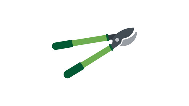 Modern lopper vector illustration in a minimalist line art style designed for gardening websites and landscaping service logos featuring a hand-drawn bypass pruning tool for tree and bush care.
