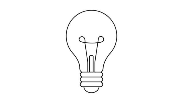 Creative light bulb vector icon with editable stroke representing a bright idea and innovation, clean minimalist line illustration for business brainstorming and clever thinking concepts.