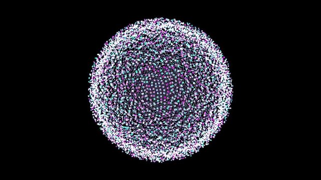 Futuristic Cyberpunk Quantum Data Core Particle Sphere Loop