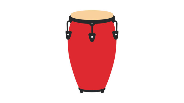 Hand-drawn conga drum vector icon for latin percussion music. Professional minimalist illustration of an afro-cuban musical instrument for rhythmic beats, festivals, and cultural events.