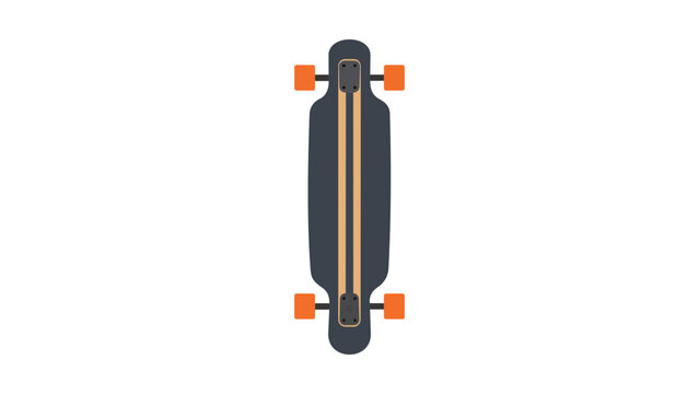 Minimalist longboard vector icon illustration for sports enthusiasts, hand-drawn scalable outline graphic for skate culture branding, urban transportation symbol for creative design projects.