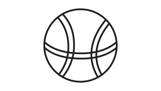 Clean minimalist vector icon illustration of a petanque boule for traditional bocce games, featuring an editable stroke and adjustable line weight for customizable professional sport design.