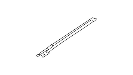 Fototapeta premium Sleek string instrument bow vector icon featuring editable line thickness. Minimalist hand-drawn illustration ideal for orchestral concerts, music academy logos, and melodic performance art.