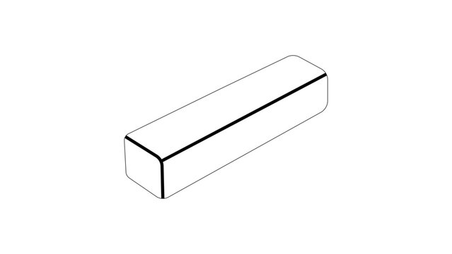 Minimalist chalk block vector icon with editable stroke for gym and climbing use, professional hand-drawn illustration featuring customizable line weight for sports equipment and grip enhancement.