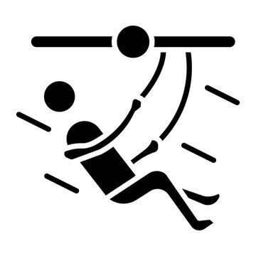 Zip Line Vector Icon