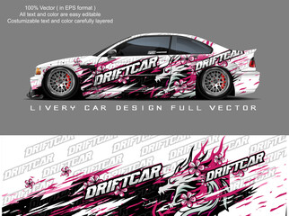 car livery graphic vector. abstract grunge background design for vehicle vinyl wrap and car branding © susi