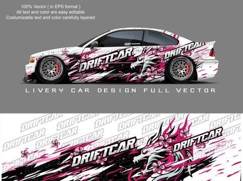 car livery graphic vector. abstract grunge background design for vehicle vinyl wrap and car branding