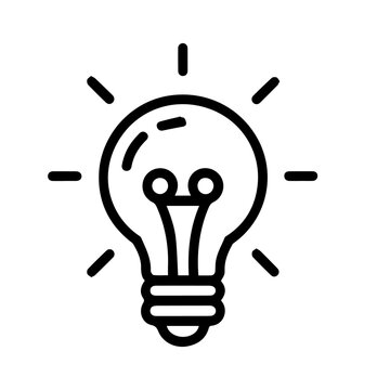 Simple Idea Lamp Symbol Vector Graphic for Business Creativity and Smart Solution Concept